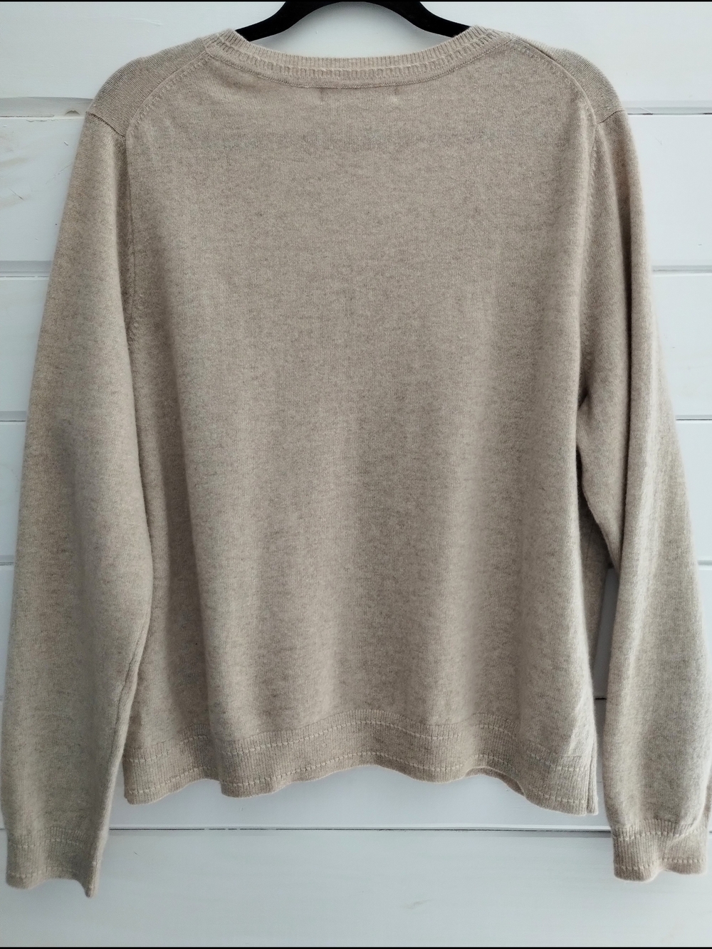 Boden Eva 100% Cashmere V-Neck Sweater Chinchilla Melange XL - Picture 3 of 8